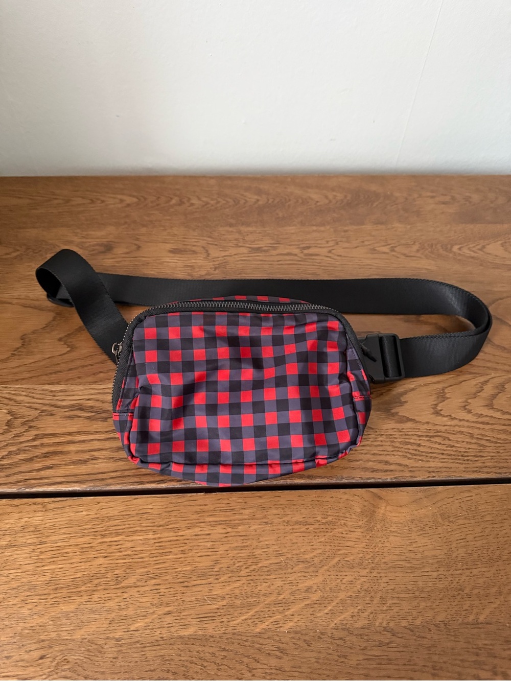 Checkered Red and Black Waist Bag